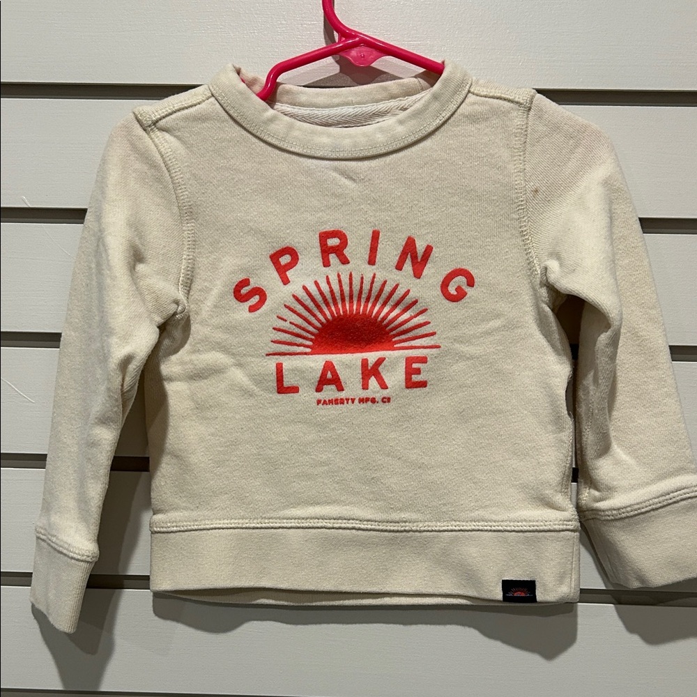 Faherty Kids Off-White Sweatshirt with Red Graphic